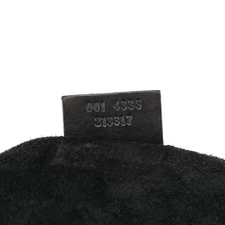 001 4335 Black Suede Ruched Handbag