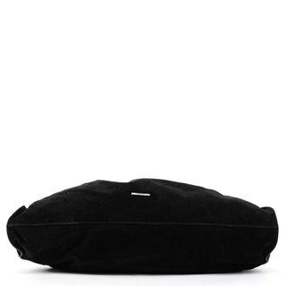 001 4335 Black Suede Ruched Handbag