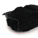 001 4335 Sac à main froncé en daim noir