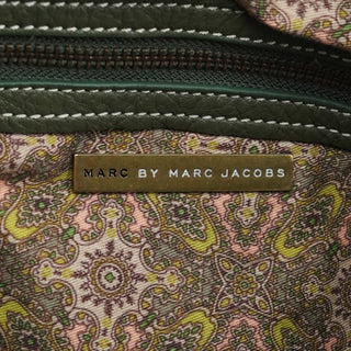 Olive Pebbled Leather Multi-Pocket Tote Bag