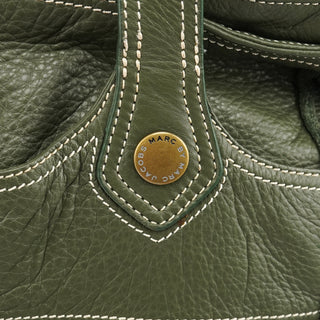 Olive Pebbled Leather Multi-Pocket Tote Bag