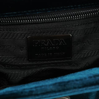 B7595 Deep Blue Velluto Righe Shoulder Bag