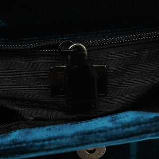 B7595 Deep Blue Velluto Righe Shoulder Bag