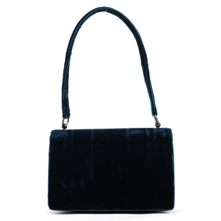 B7595 Deep Blue Velluto Righe Shoulder Bag