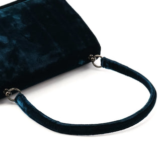 B7595 Deep Blue Velluto Righe Shoulder Bag