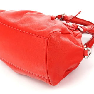 Red Leather Classic Q Mini Bowling Bag
