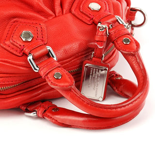 Red Leather Classic Q Mini Bowling Bag