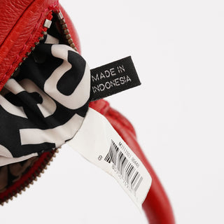 Red Leather Classic Q Mini Bowling Bag