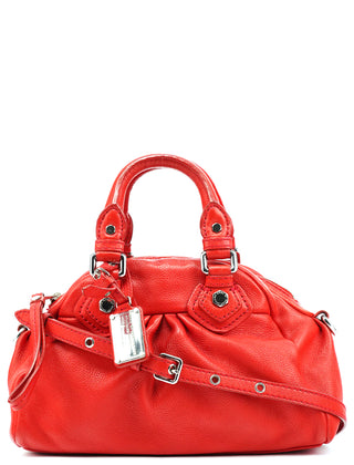 Red Leather Classic Q Mini Bowling Bag