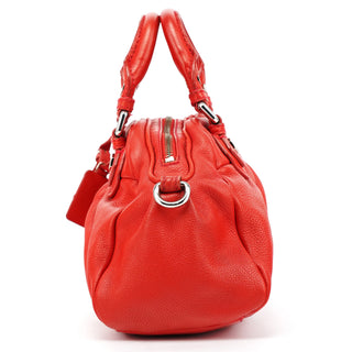 Red Leather Classic Q Mini Bowling Bag