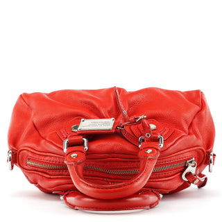 Red Leather Classic Q Mini Bowling Bag