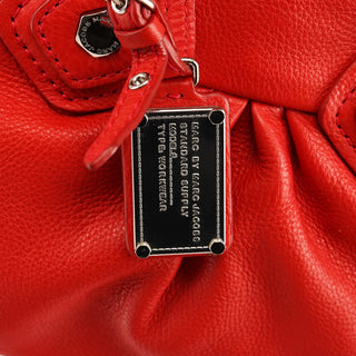 Red Leather Classic Q Mini Bowling Bag