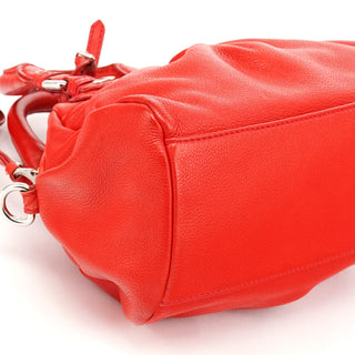 Red Leather Classic Q Mini Bowling Bag