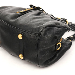 Black Leather Classic Q Baby Groovee 2-Way Bag