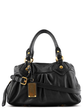 Black Leather Classic Q Baby Groovee 2-Way Bag