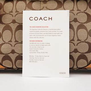 Beige Brown Signature Canvas Top Handle Bag