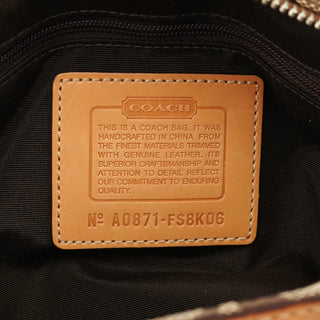 Beige Brown Signature Canvas Top Handle Bag