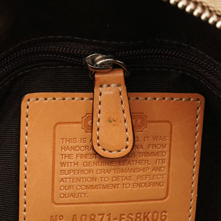 Beige Brown Signature Canvas Top Handle Bag
