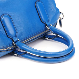 Blue Pebbled Leather Classic Q Bowling Bag