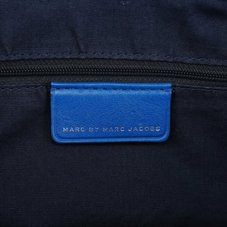 Blue Pebbled Leather Classic Q Bowling Bag