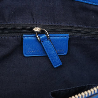 Blue Pebbled Leather Classic Q Bowling Bag