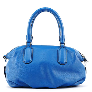Blue Pebbled Leather Classic Q Bowling Bag