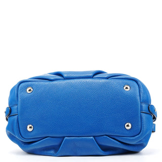 Blue Pebbled Leather Classic Q Bowling Bag