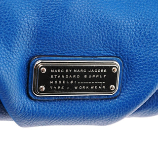 Blue Pebbled Leather Classic Q Bowling Bag