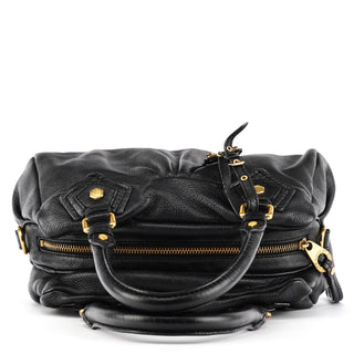 Black Leather Classic Q 2-Way Bag