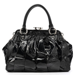 Black Patent Leather Stam 2-Way Bag