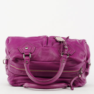 Purple Leather Classic Q 2-Way Bag