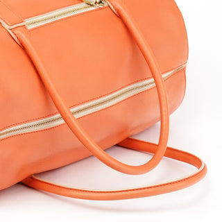 Orange Leather Madeleine Boston Bag