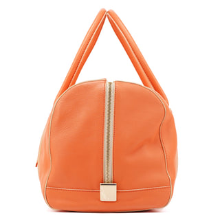 Orange Leather Madeleine Boston Bag