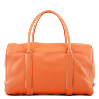 Orange Leather Madeleine Boston Bag