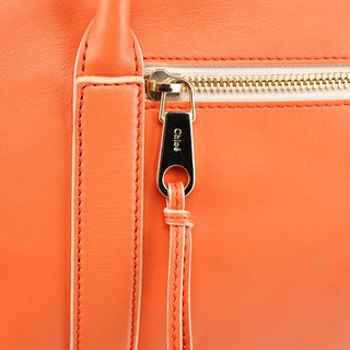 Orange Leather Madeleine Boston Bag