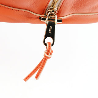 Orange Leather Madeleine Boston Bag