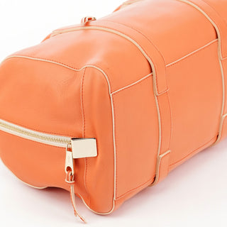 Orange Leather Madeleine Boston Bag