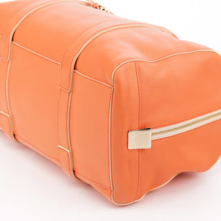 Orange Leather Madeleine Boston Bag
