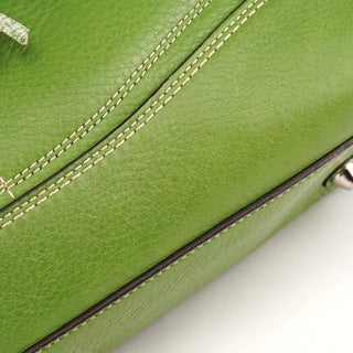F13084 Green Leather Hamptons Tote Bag