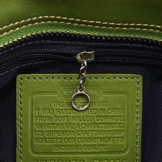 F13084 Green Leather Hamptons Tote Bag