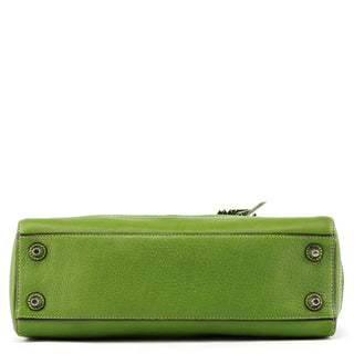 F13084 Green Leather Hamptons Tote Bag