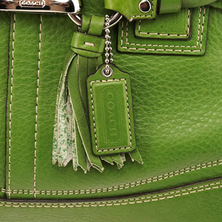 F13084 Green Leather Hamptons Tote Bag
