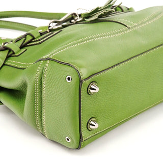 F13084 Green Leather Hamptons Tote Bag