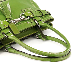F13084 Green Leather Hamptons Tote Bag
