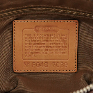 7039 Beige Signature Canvas Suede Demi Shoulder Bag