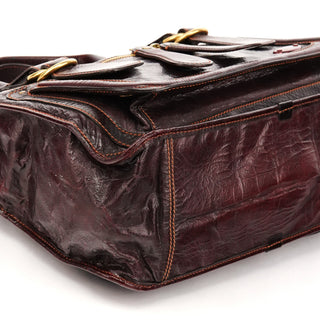 Burgundy Patent Leather Bay Tote Bag