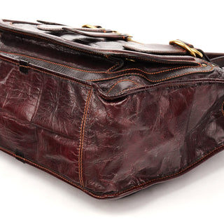 Burgundy Patent Leather Bay Tote Bag