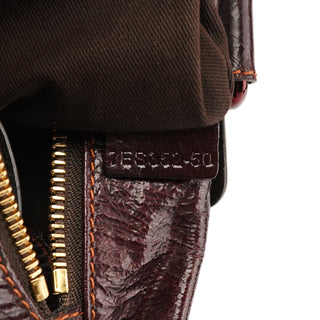 Burgundy Patent Leather Bay Tote Bag