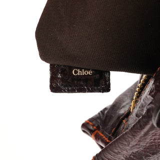 Burgundy Patent Leather Bay Tote Bag