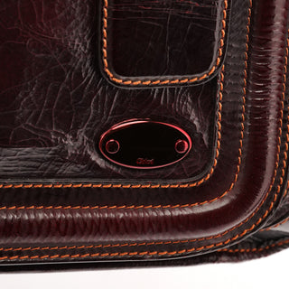 Burgundy Patent Leather Bay Tote Bag